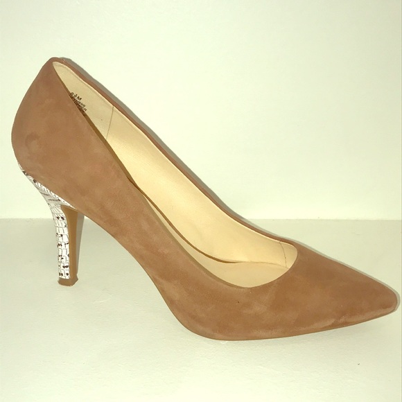 NINE WEST 9 technology Suede Snakeskin Heels Pumps - Picture 1 of 5